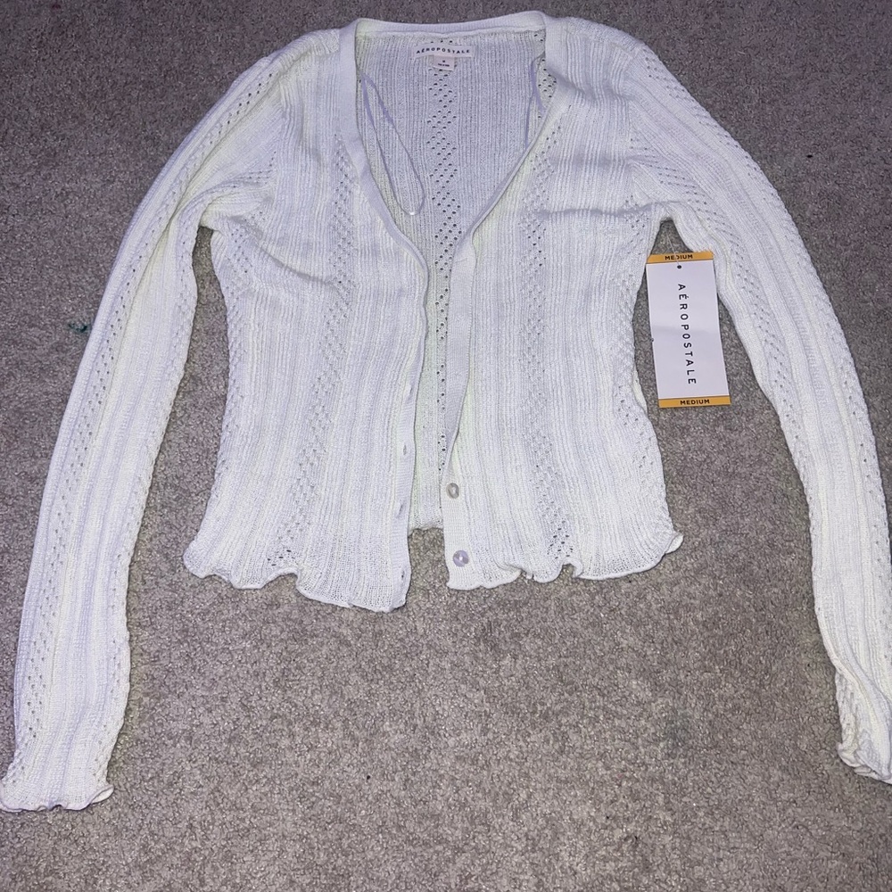 Aeropostale Women's Cream Cardigan